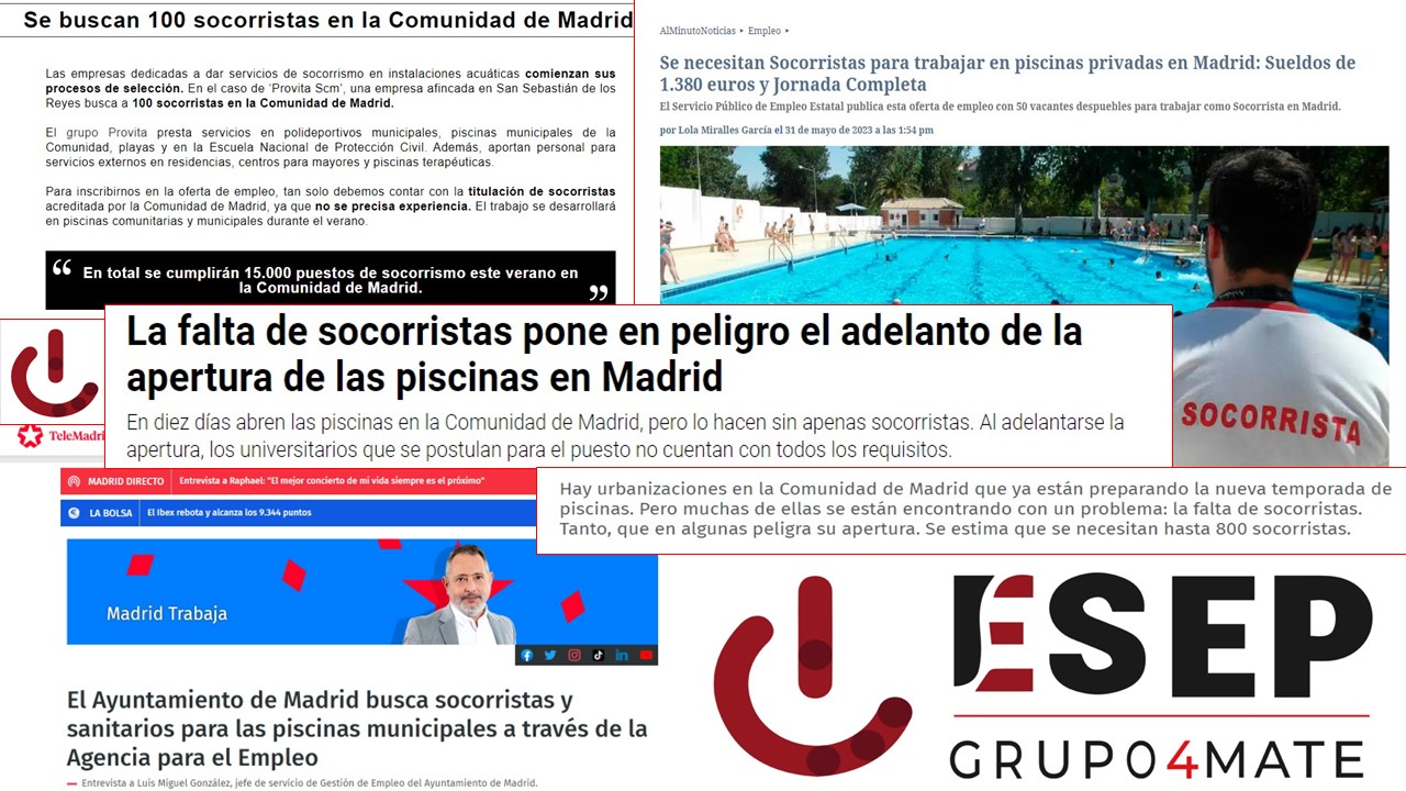 Se Necesitan Socorristas en Madrid.